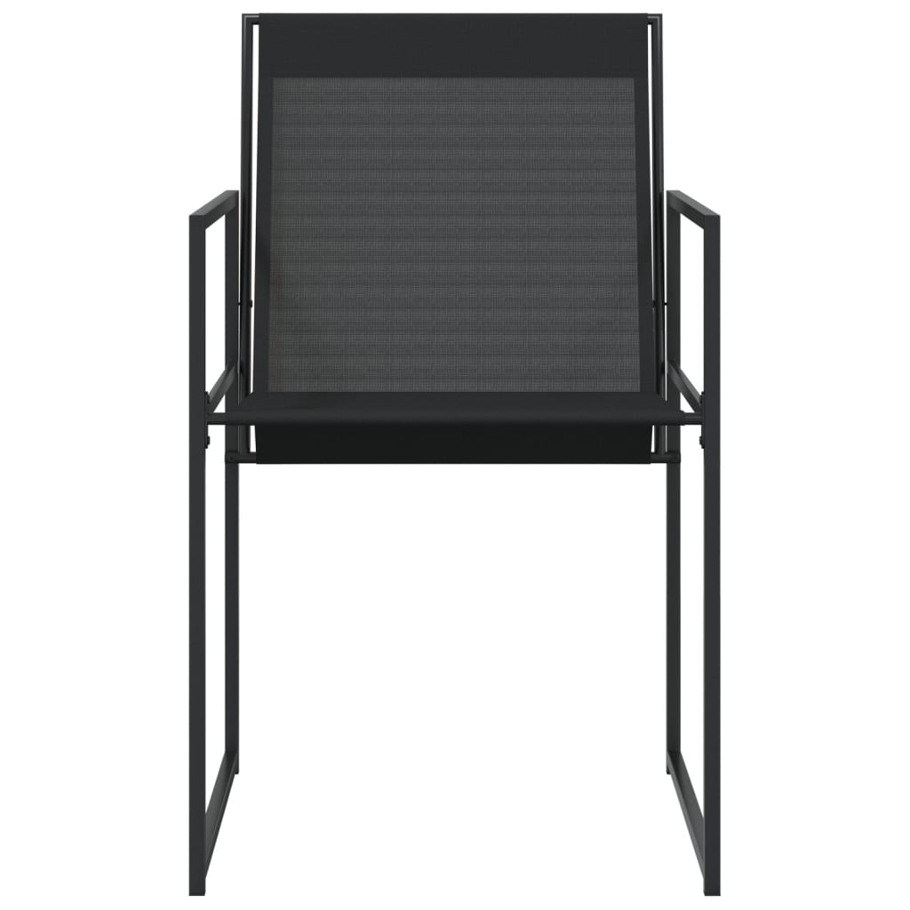 Cadeiras de jardim 4 pcs aço e textilene preto
