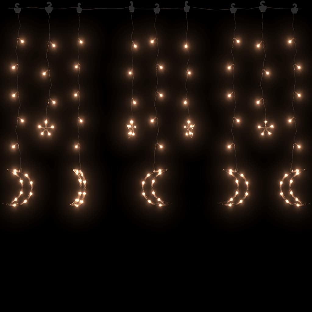 Luzes luas e estrelas c/ controlo remoto 138 leds branco quente
