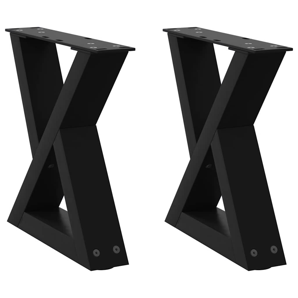 Pés para mesa de centro 2 peças preto 40x(30-31,3) cm aço