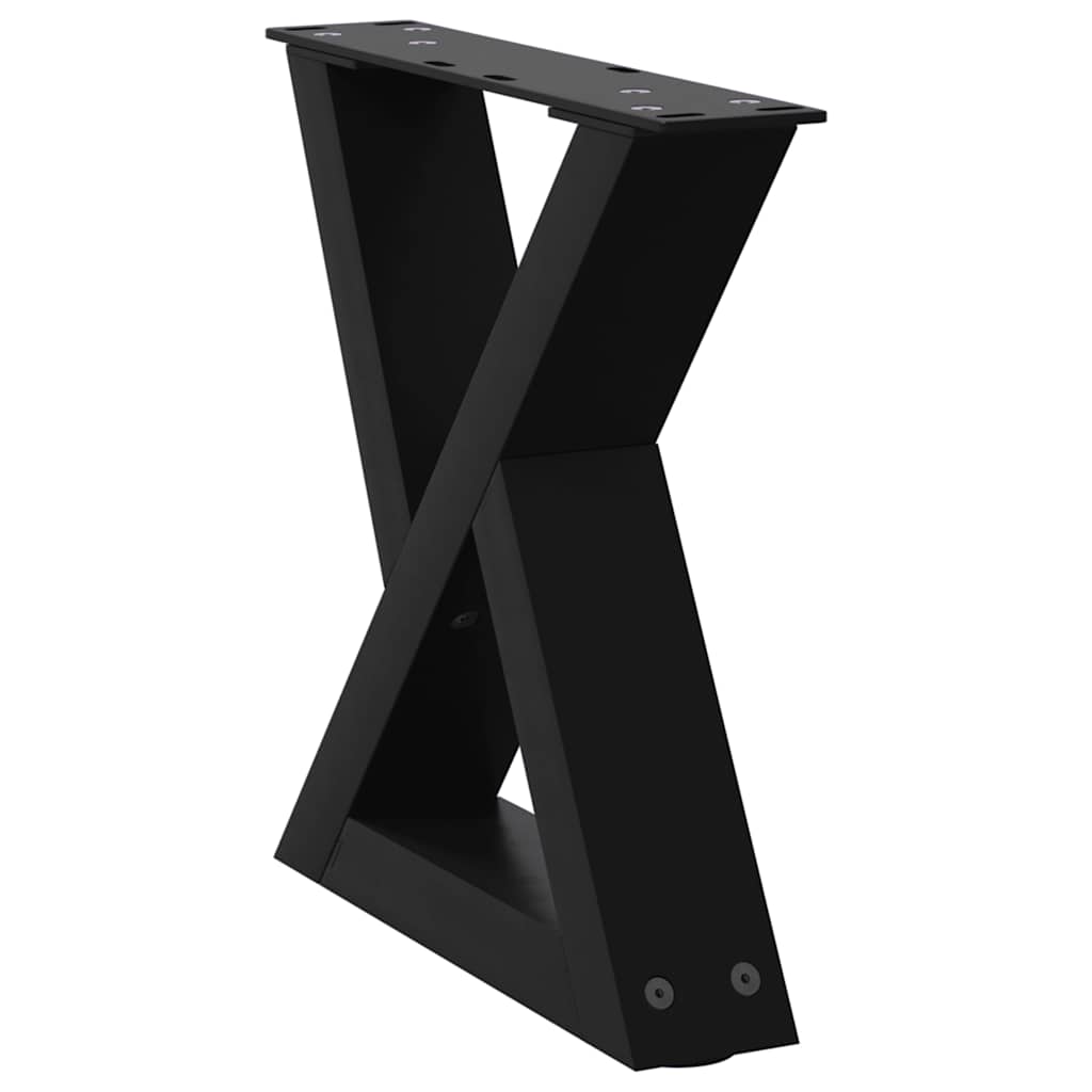 Pés para mesa de centro 2 peças preto 40x(30-31,3) cm aço