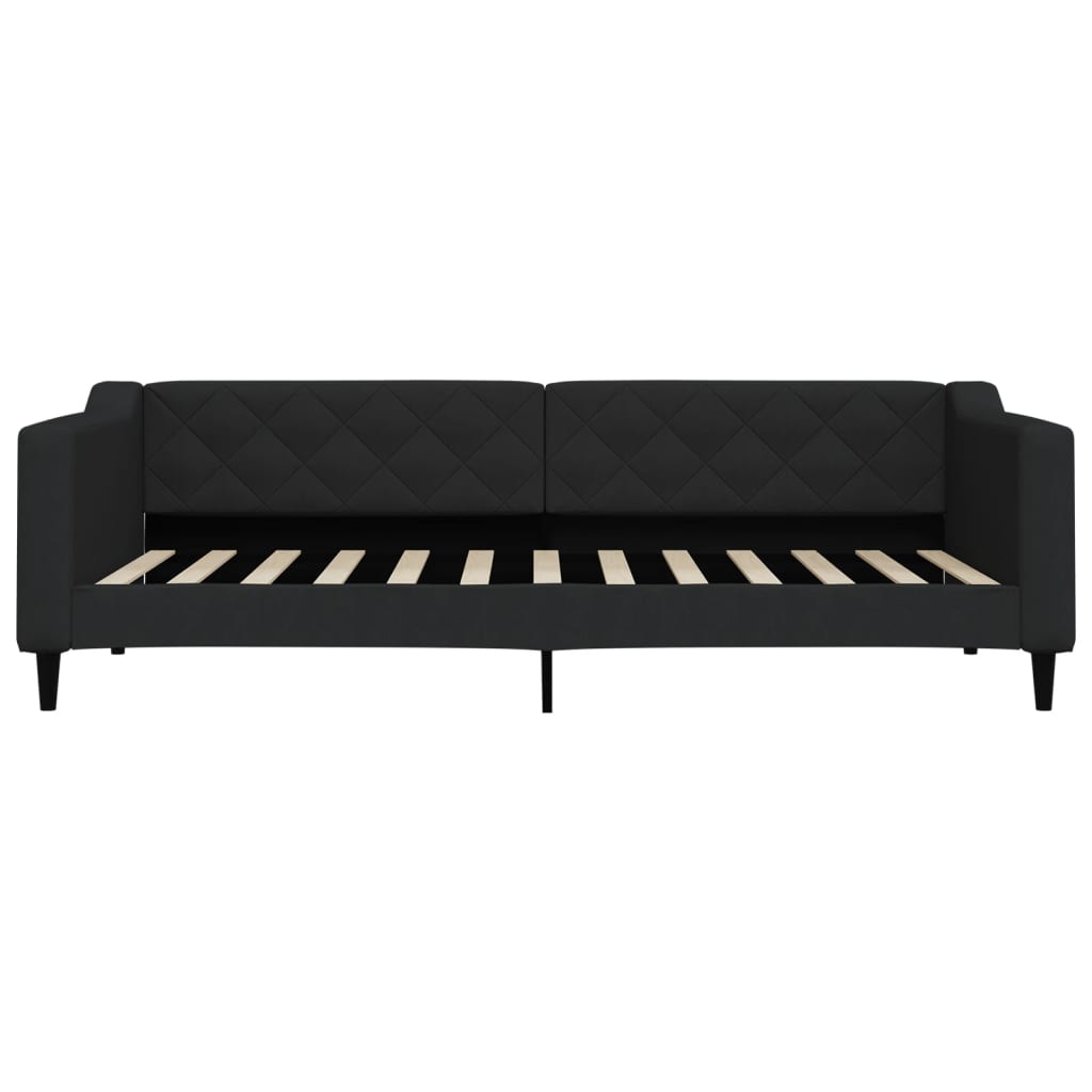 Sofá-cama com colchão 90x200 cm tecido preto