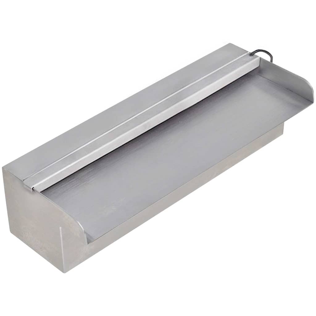 Fonte para piscina retangular com leds 30 cm aço inoxidável