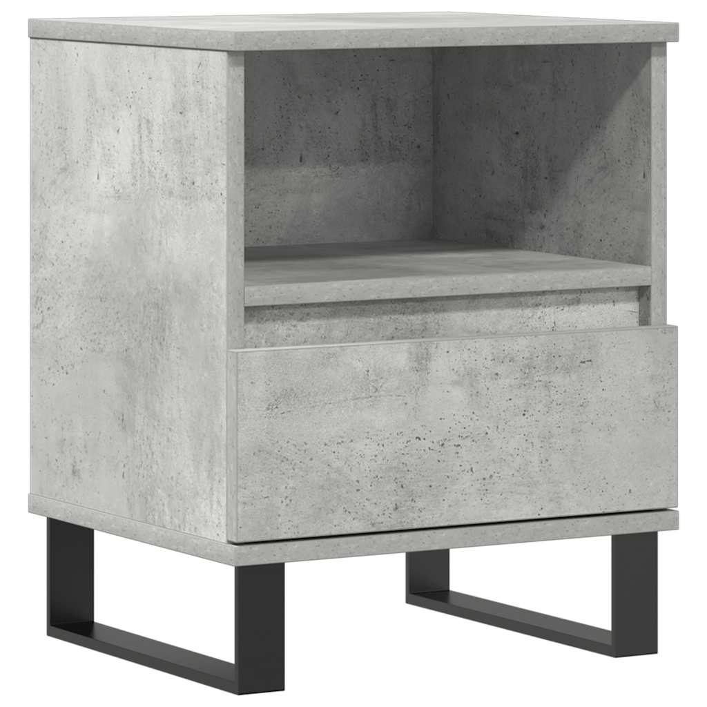 Mesa de cabeceira 40x35x50cm derivados madeira cinzento cimento