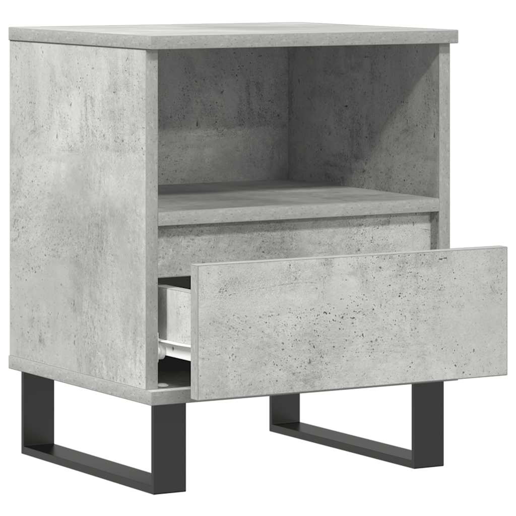 Mesa de cabeceira 40x35x50cm derivados madeira cinzento cimento