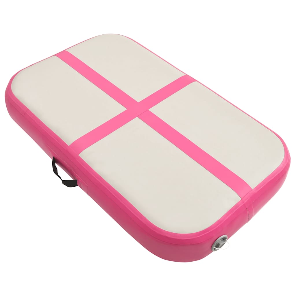 Colchão de ginástica insuflável c/ bomba 60x100x20 cm PVC rosa
