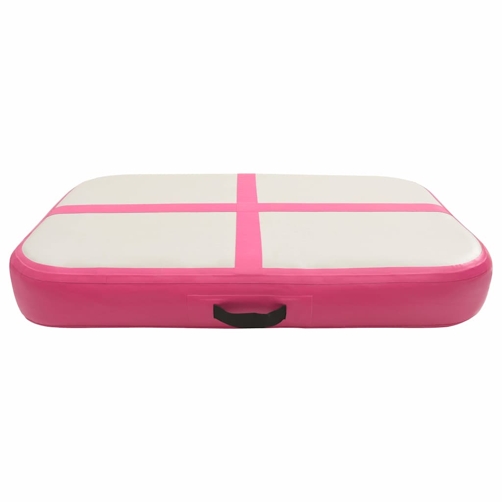 Colchão de ginástica insuflável c/ bomba 60x100x20 cm PVC rosa