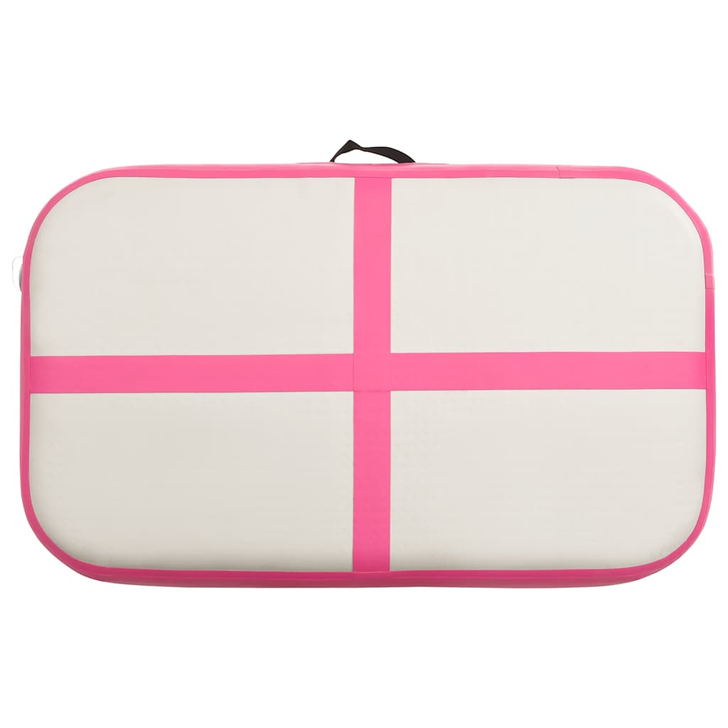 Colchão de ginástica insuflável c/ bomba 60x100x20 cm PVC rosa