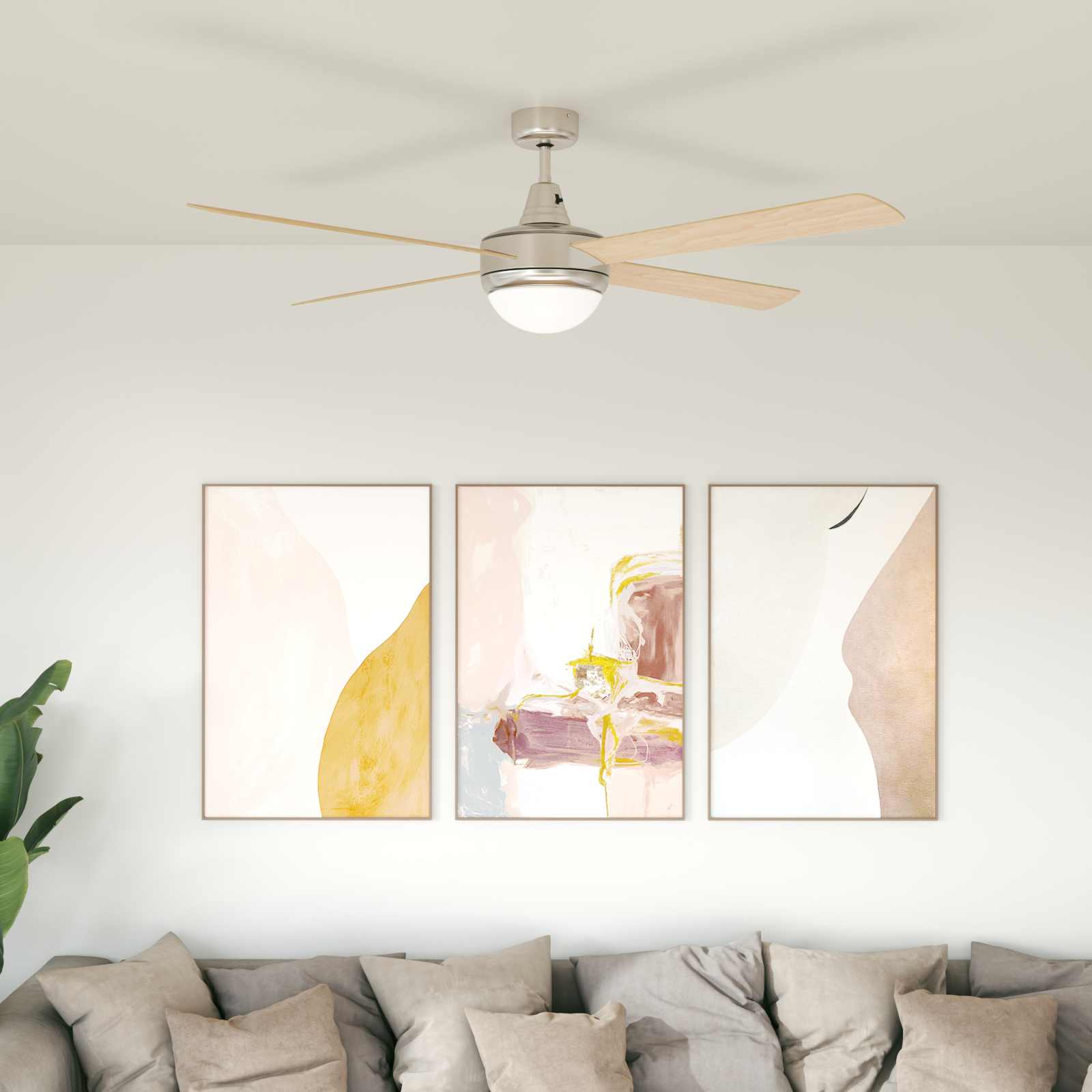 Ventoinha de teto com luz e controle remoto ø 130 cm sonoma