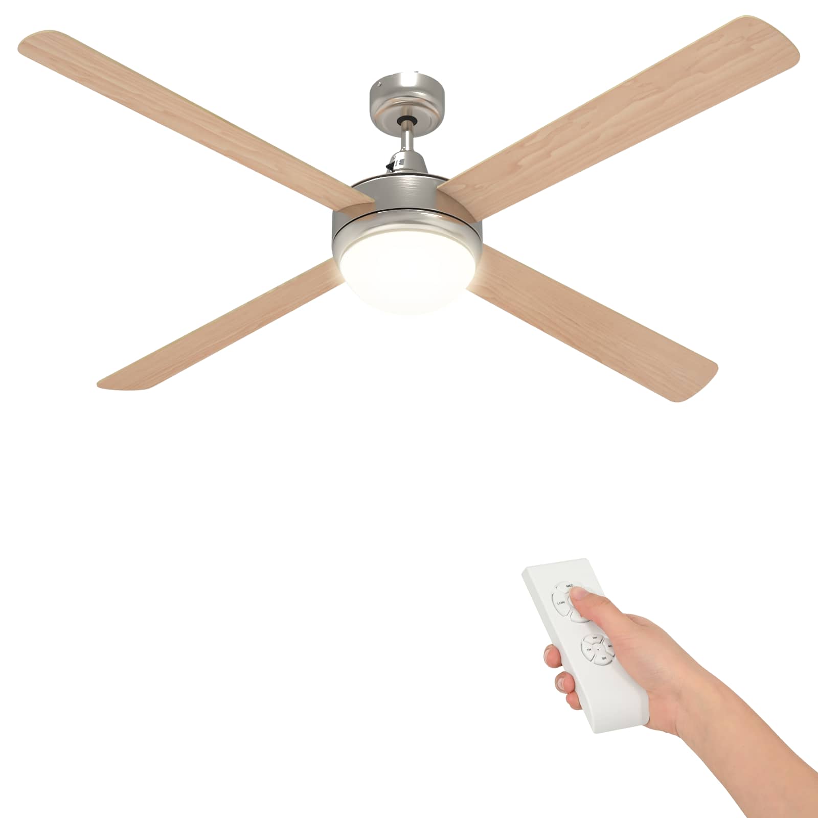 Ventoinha de teto com luz e controle remoto ø 130 cm sonoma