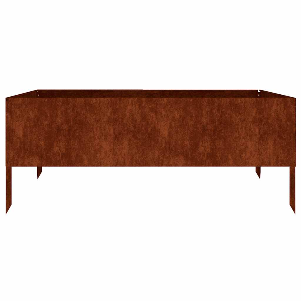 Canteiro elevado de jardim 100x100x41 cm aço corten