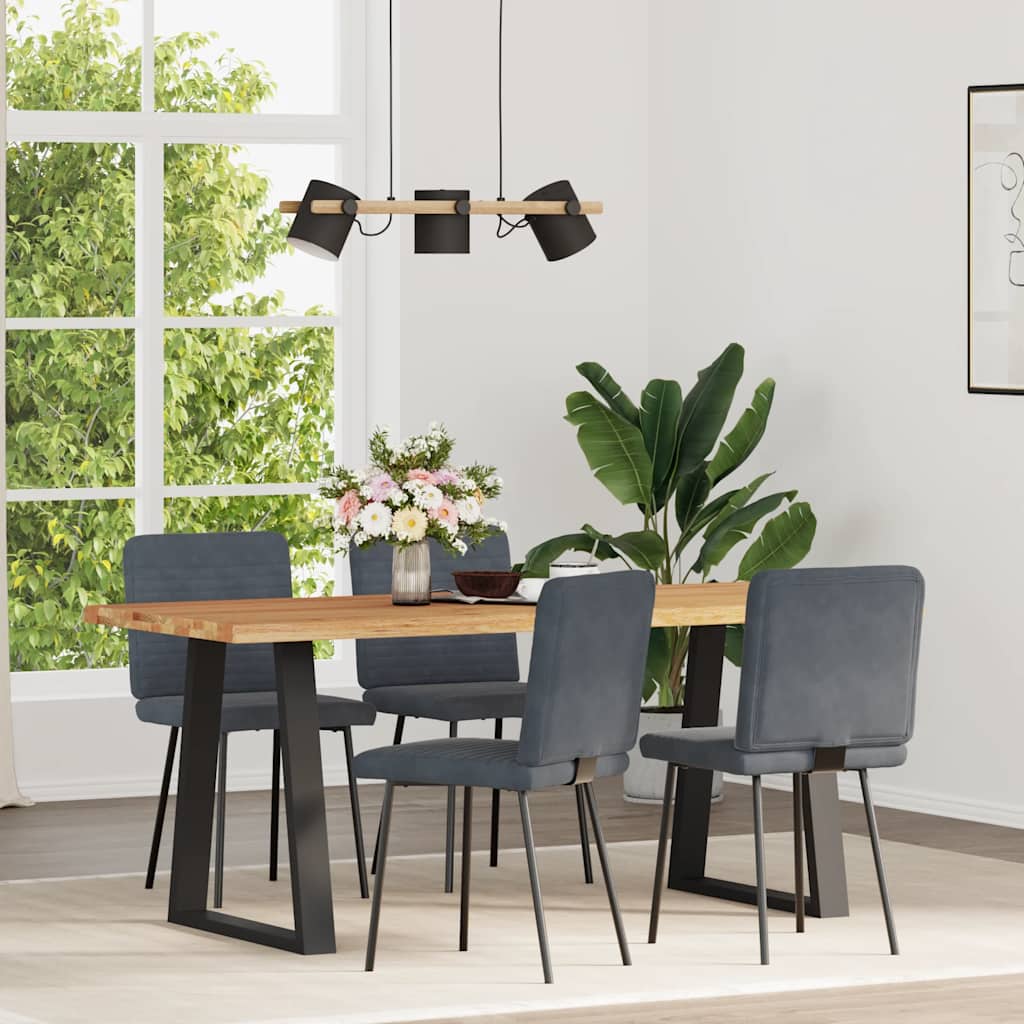 Cadeiras de jantar 4 pcs veludo cinzento-escuro