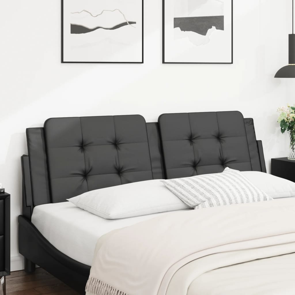 Almofadão de cabeceira zadar 160 cm couro artificial preto
