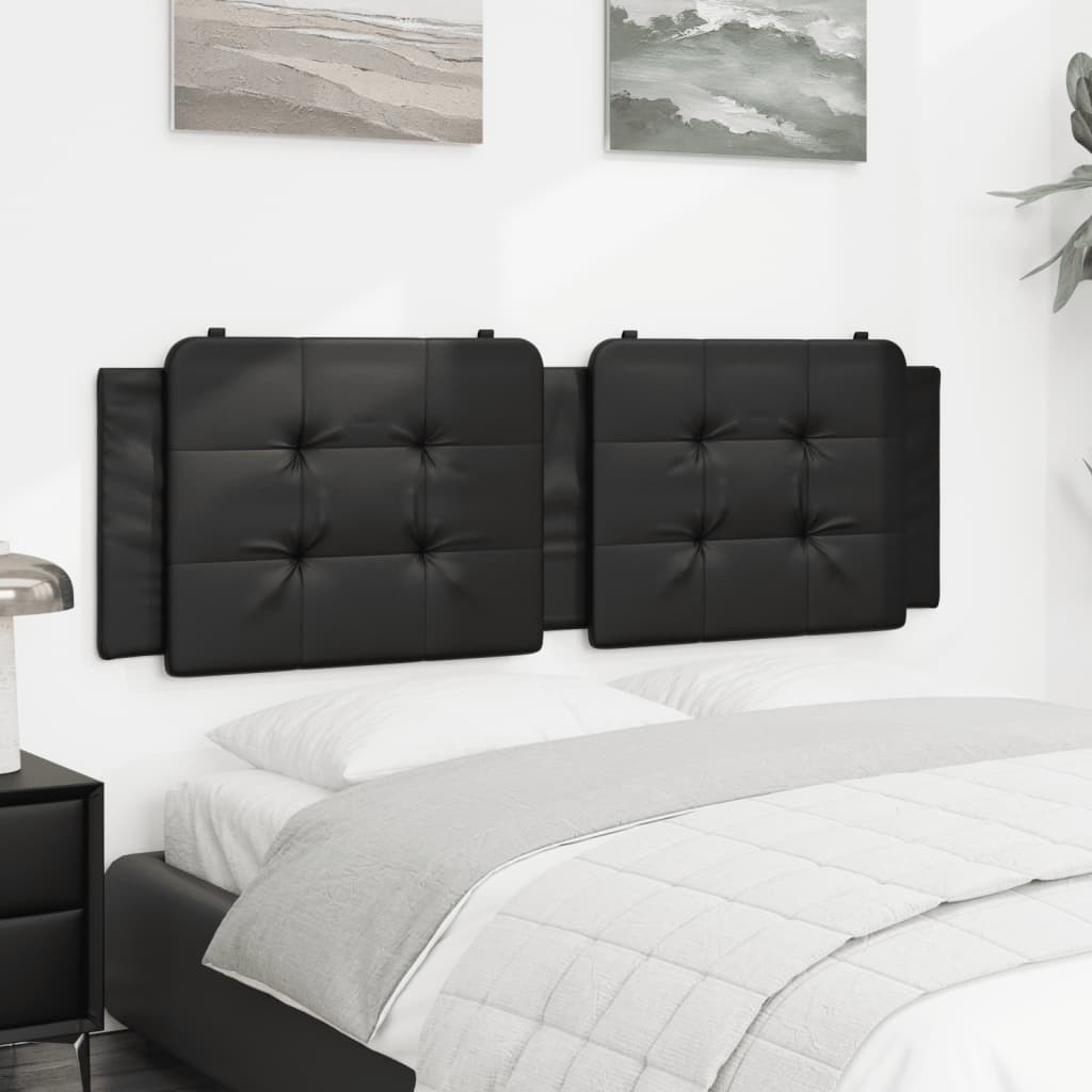 Almofadão de cabeceira zadar 160 cm couro artificial preto