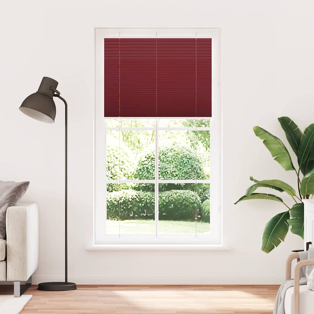 Plissado cego bordéus vermelho 105x200 cm largura tecido