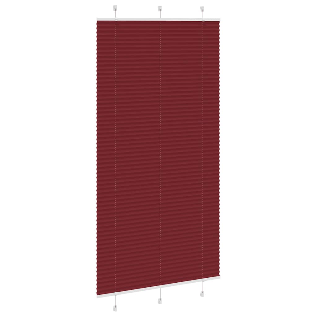 Plissado cego bordéus vermelho 105x200 cm largura tecido
