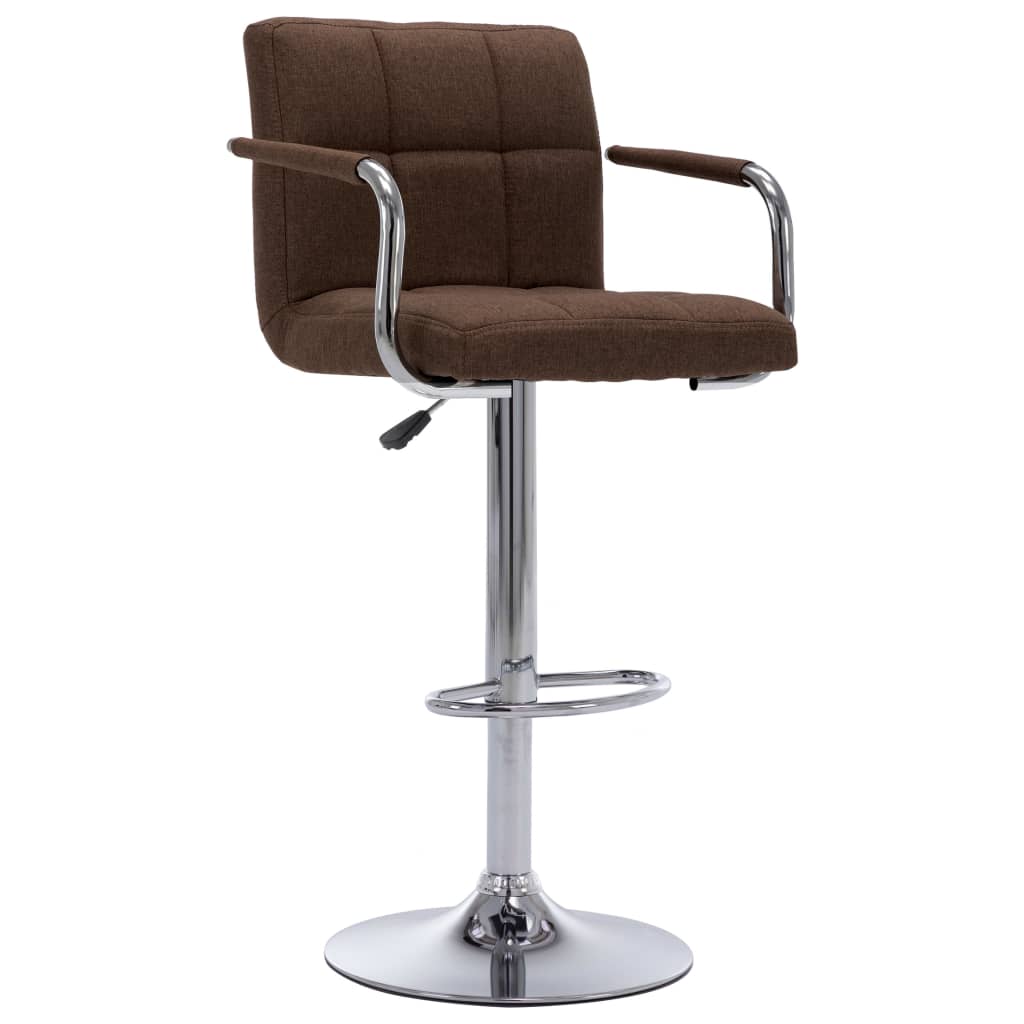 Bancos de bar 2 pcs tecido castanho