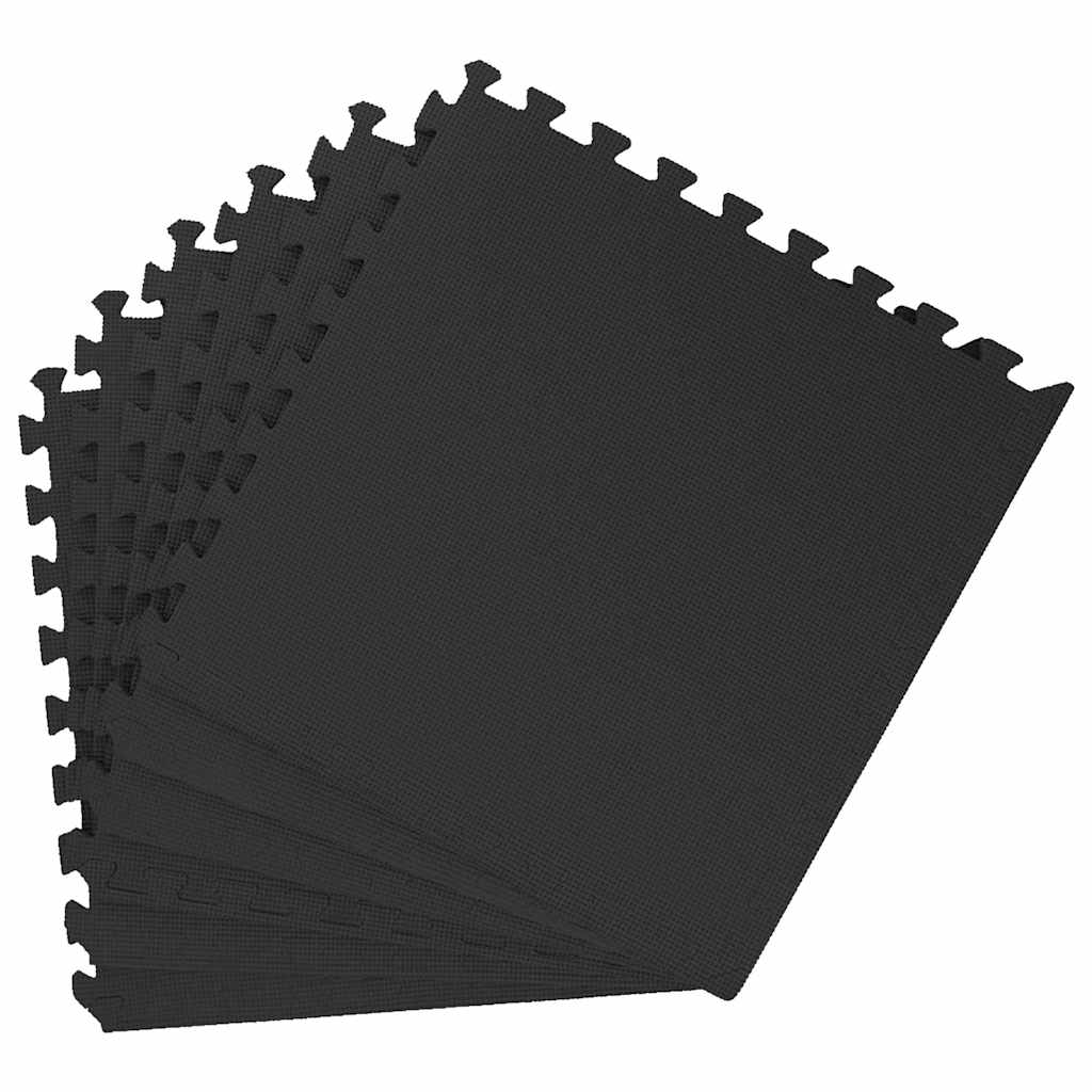 Tapetes de chão 6 pcs 2,16 ㎡ espuma de eva preto