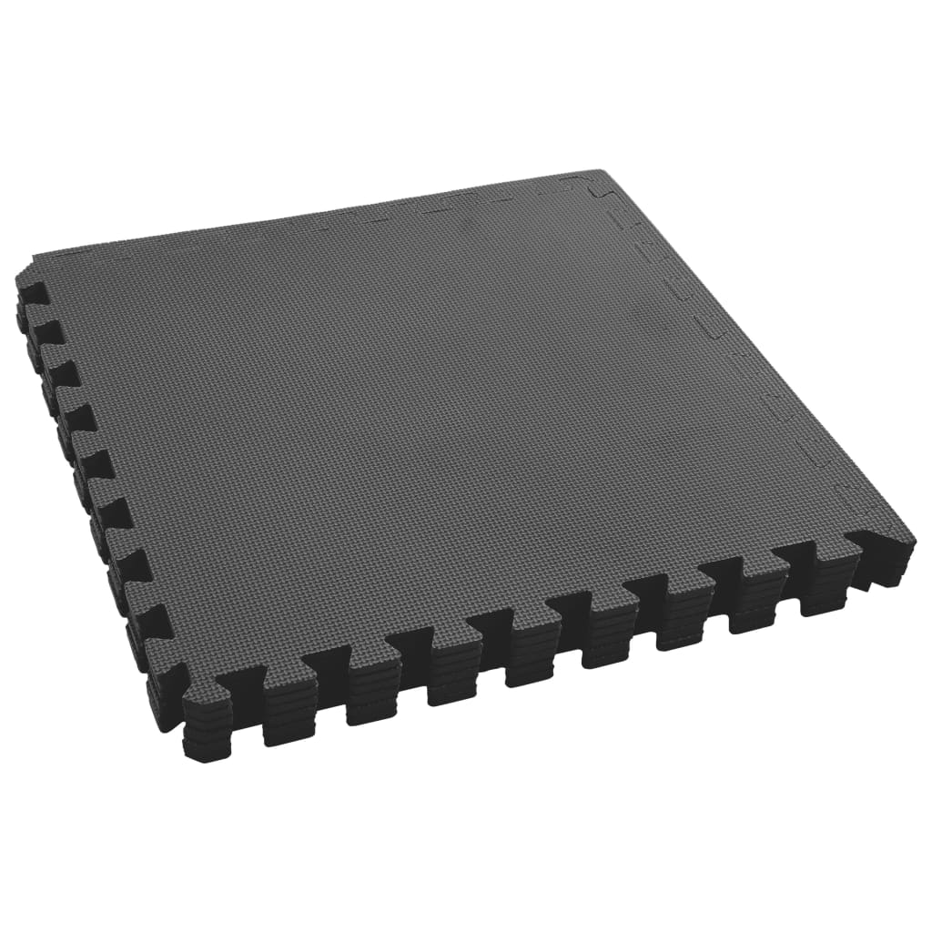 Tapetes de chão 6 pcs 2,16 ㎡ espuma de eva preto