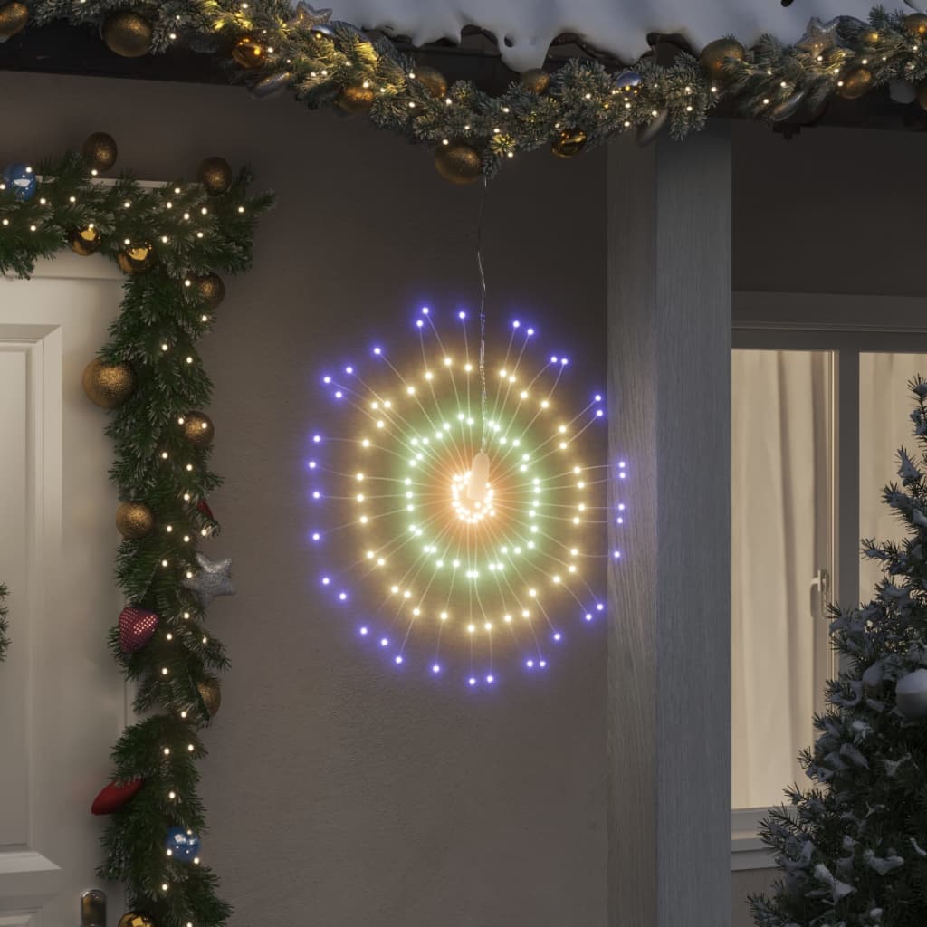 Iluminações estrelares p/ natal 140 leds 2 pcs 17 cm multicor