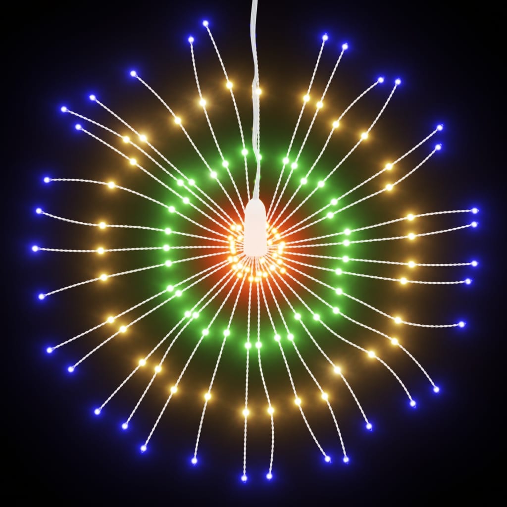 Iluminações estrelares p/ natal 140 leds 2 pcs 17 cm multicor