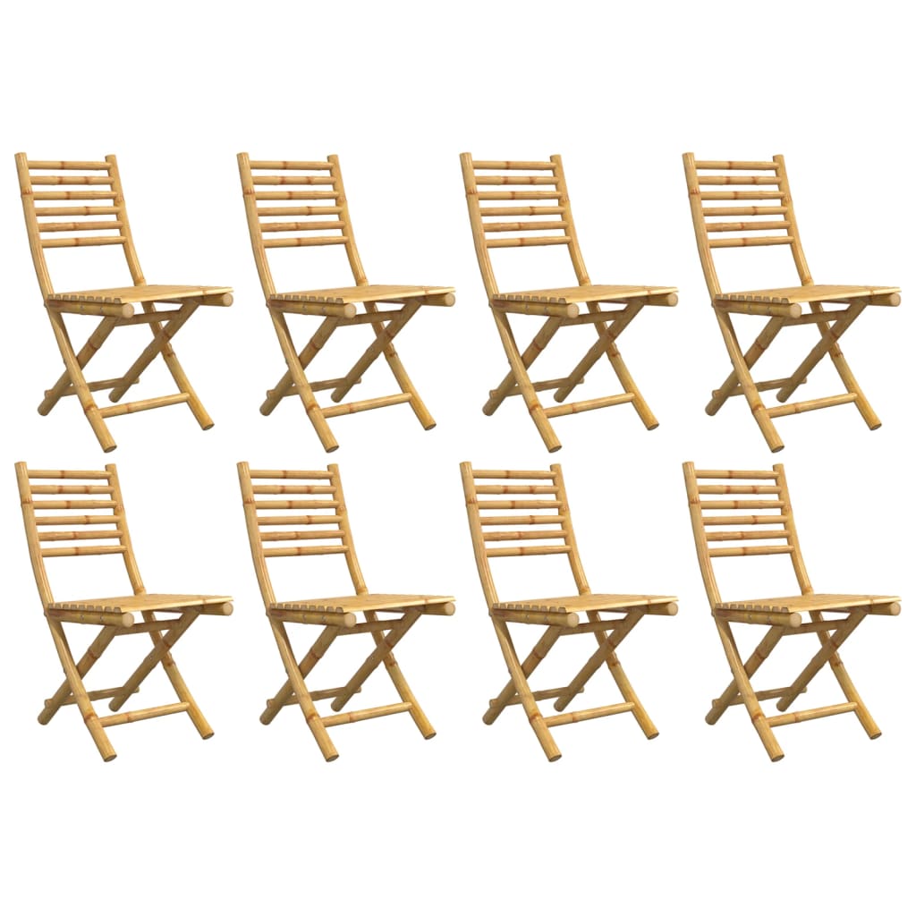 Cadeiras de jardim dobráveis 8 pcs 43x54x88 cm bambu