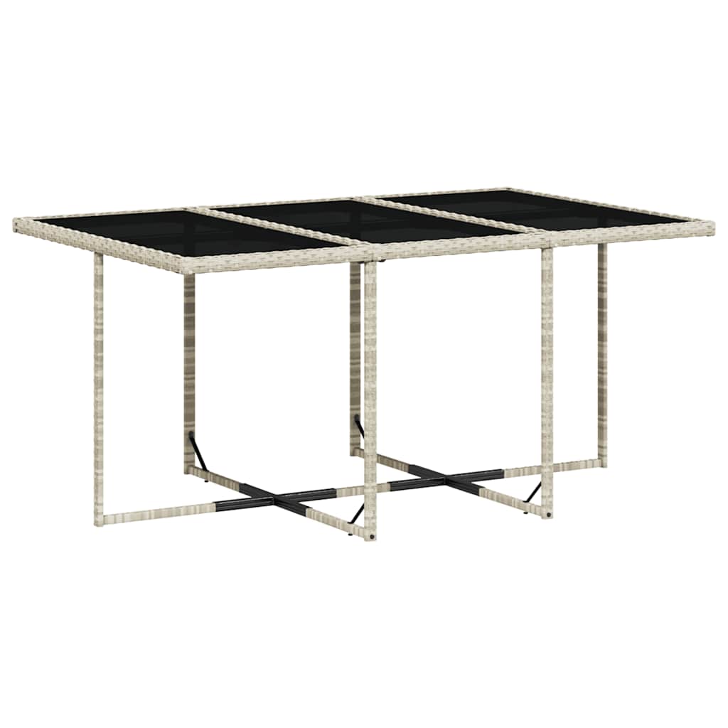 11 Pcs conjunto jantar p/ jardim c/ almofadões vime PE cinzento