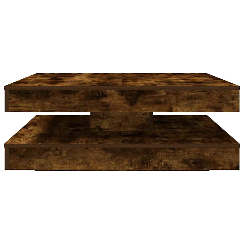 Mesa de centro rotativa a 360graus 90x90x34,5cm carvalho fumado