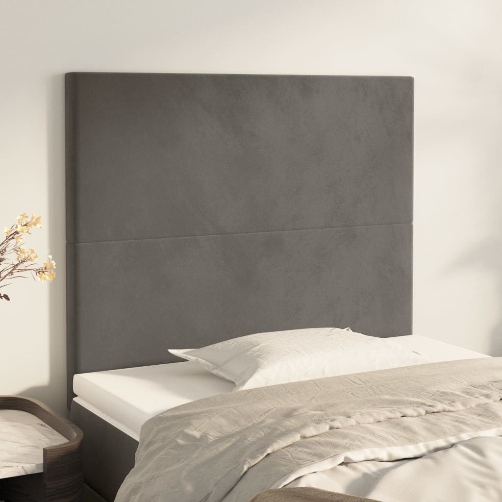 Cabeceira cinza escuro 100x5x118/128 cm veludo
