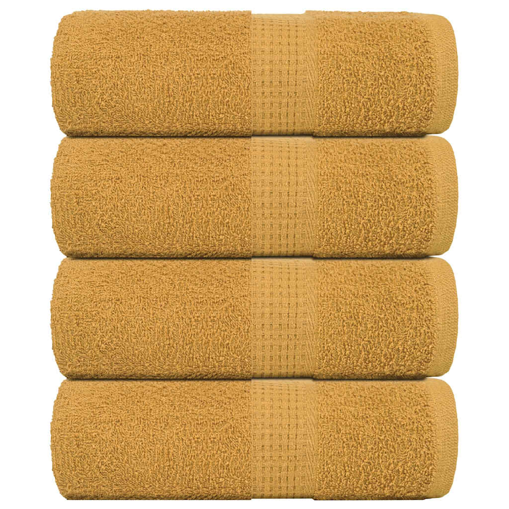 Toalhas de rosto frogn 4 peças douradas 30x30 cm 360 g/m²