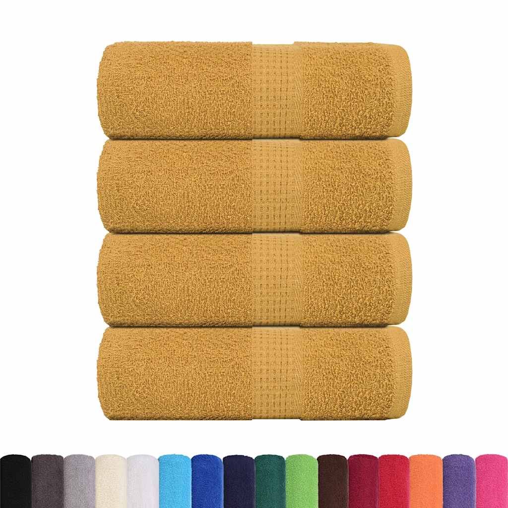 Toalhas de rosto frogn 4 peças douradas 30x30 cm 360 g/m²