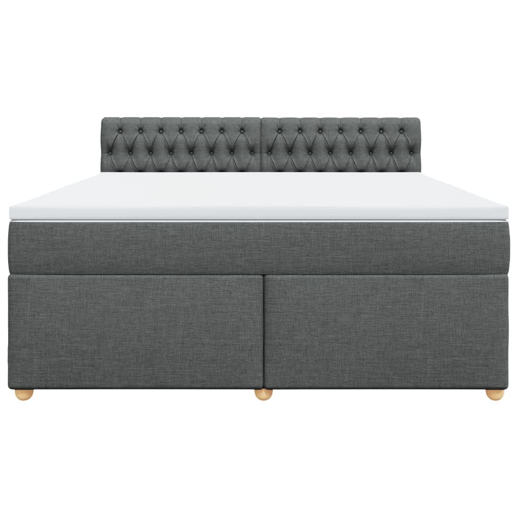 Cama com molas/colchão 180x200 cm tecido cinzento-escuro
