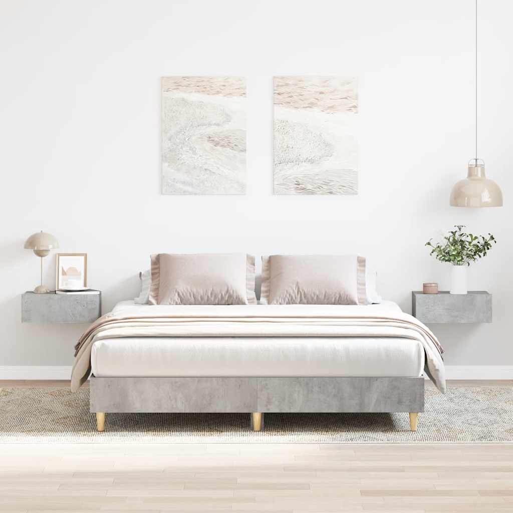 Estrutura de cama sem colchão 140x200 cm cinzento cimento