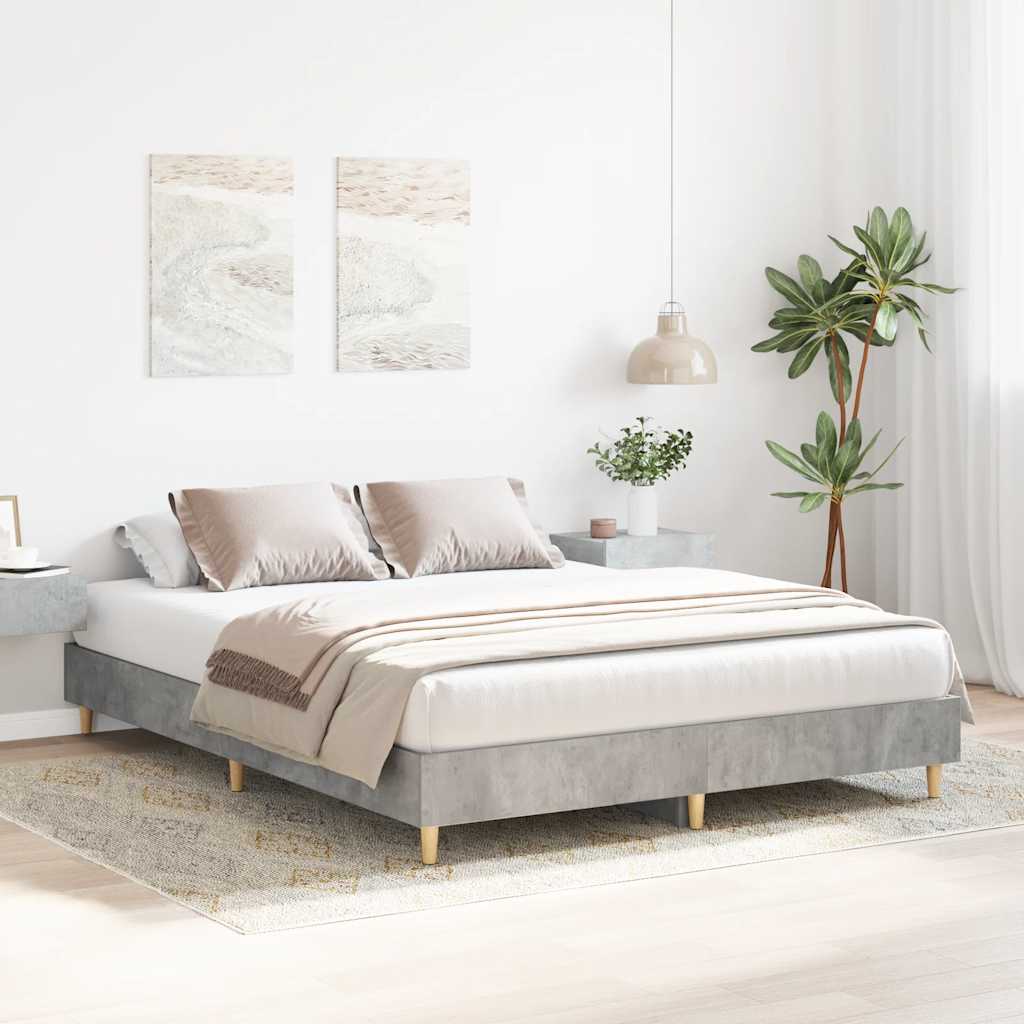 Estrutura de cama sem colchão 140x200 cm cinzento cimento