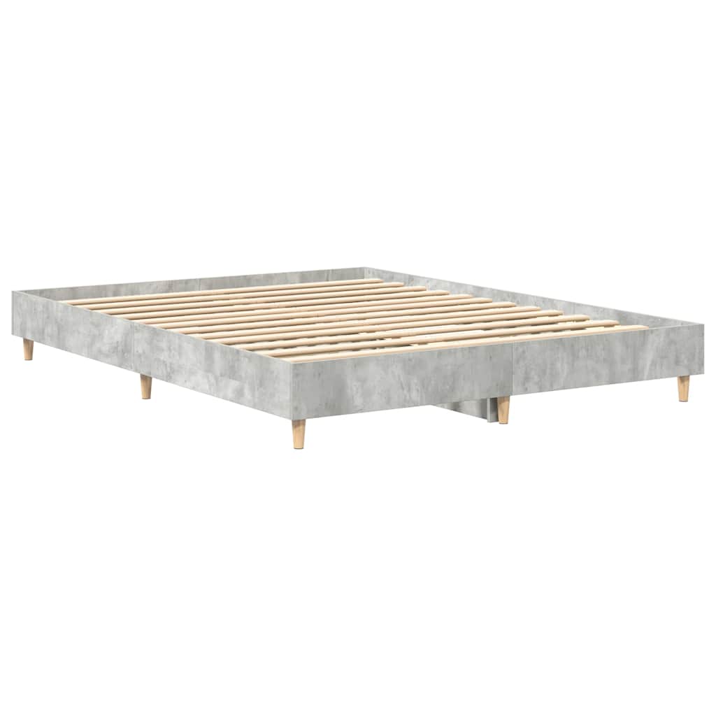 Estrutura de cama sem colchão 140x200 cm cinzento cimento