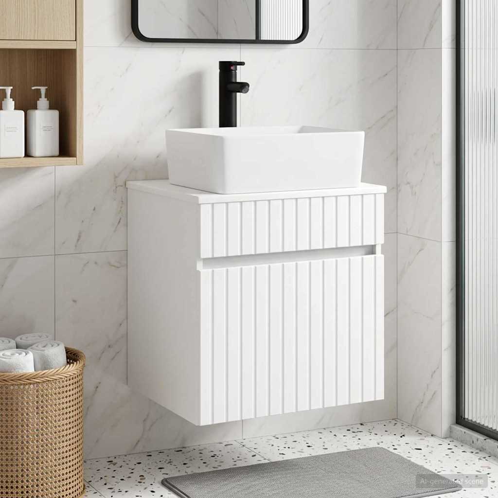 Vanidade de pia de parede branco 49 x 41 x 63 cm
