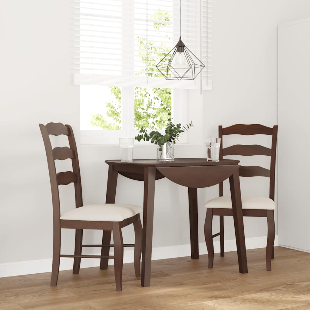 Cadeiras de jantar com almofadões 2 pcs madeira maciça castanho