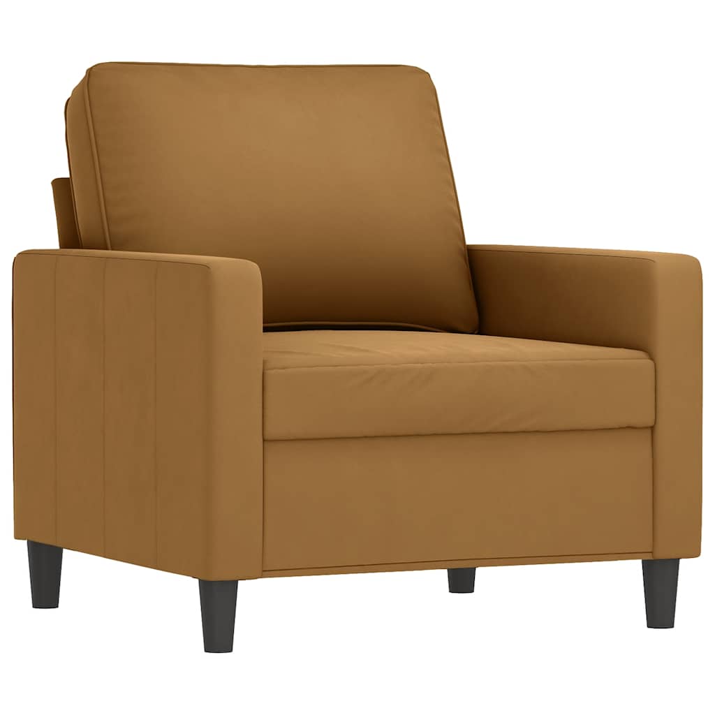 4 Pcs conjunto de sofás veludo castanho