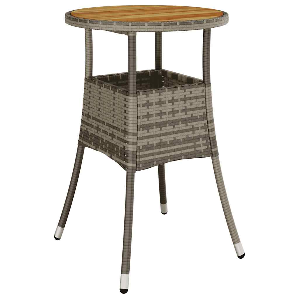 5 Pcs conjunto jantar jardim c/ almofadões vime PE/acácia cinza