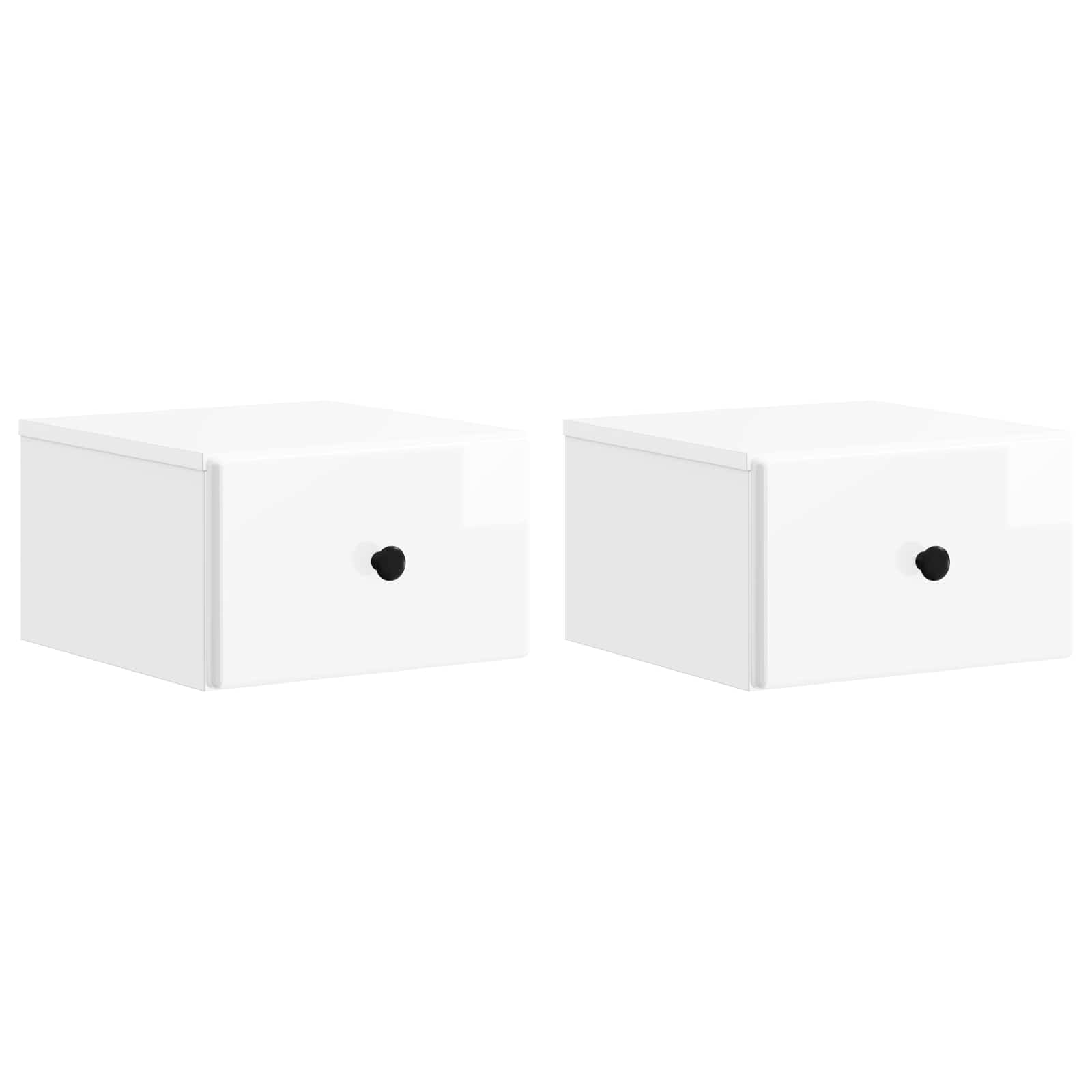 Gabinete de canto montado na parede 2 unid. branco brilhante