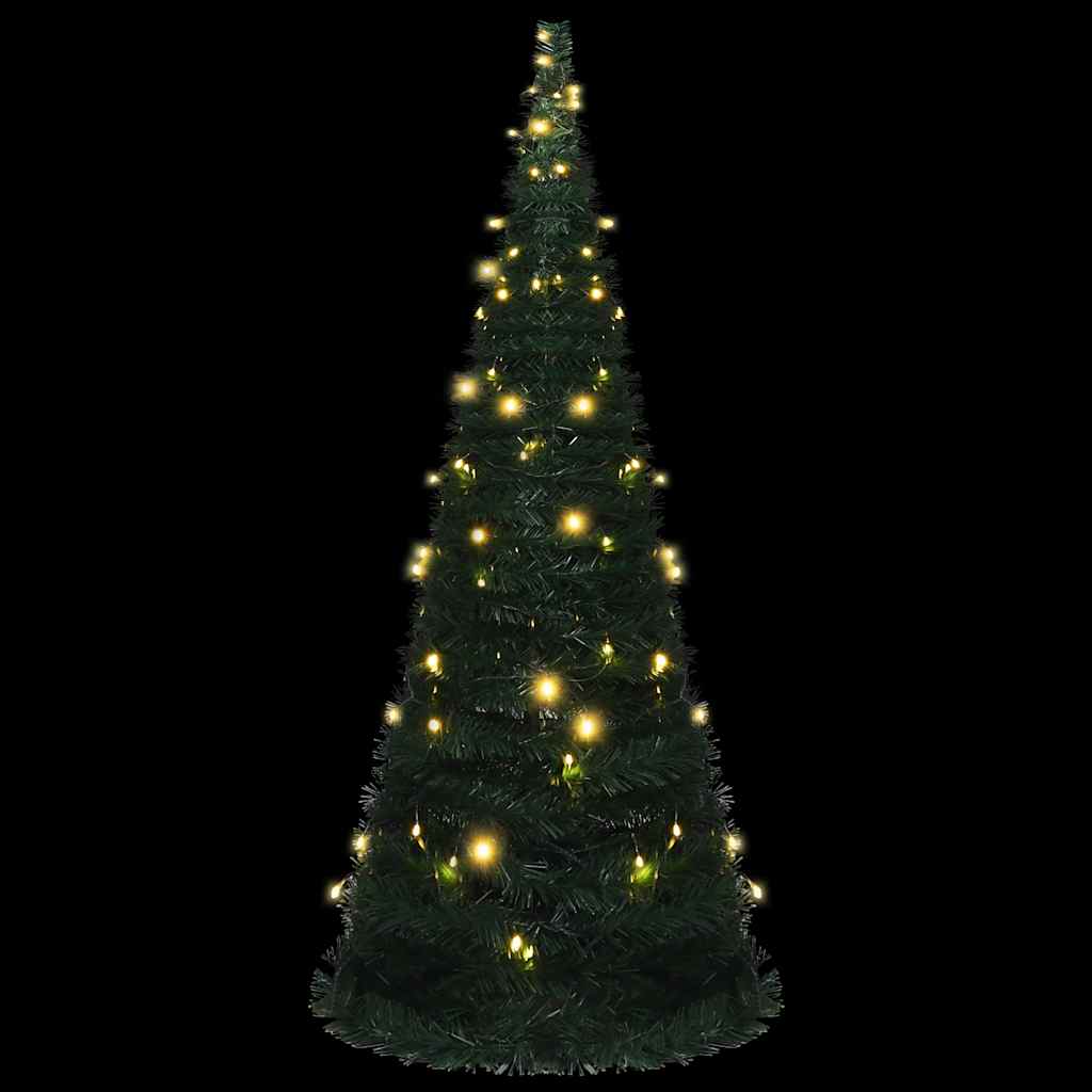 Árvore natal pop-up artificial pré-iluminada 210 cm verde