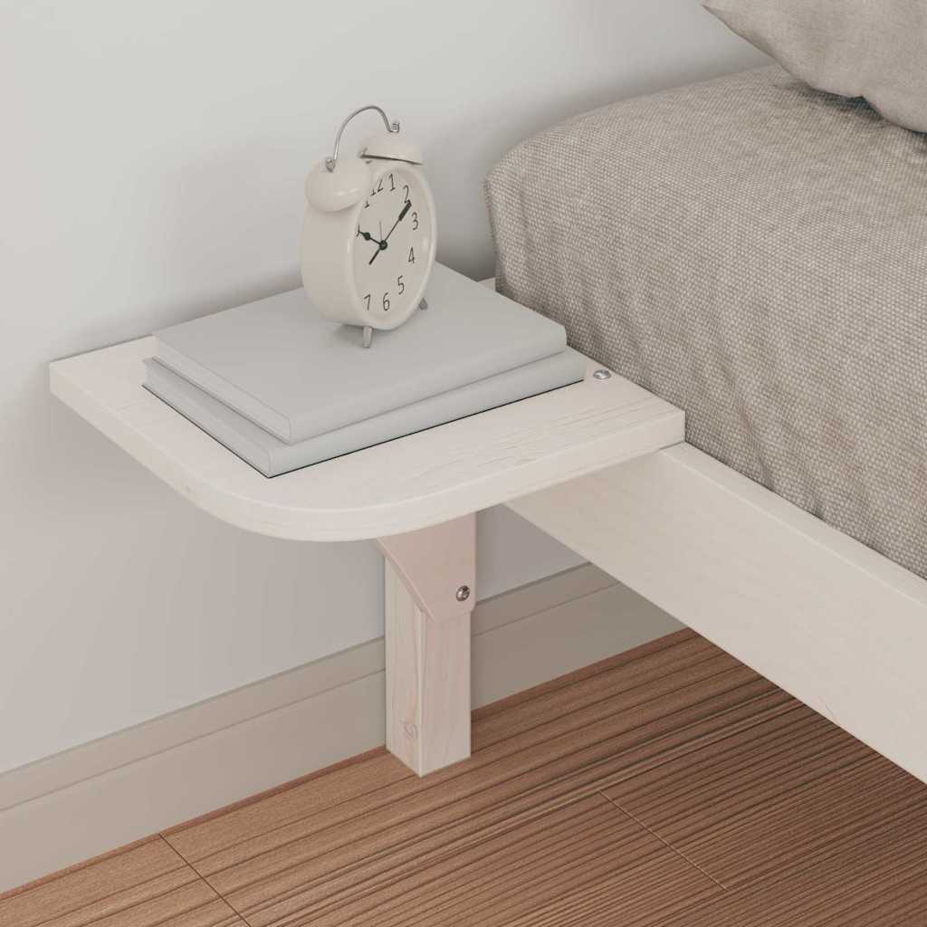Cama com mesas laterais branco 100 x 210 cm