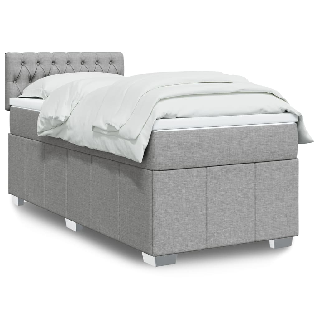 Cama com molas/colchão 80x200 cm tecido cinza-claro