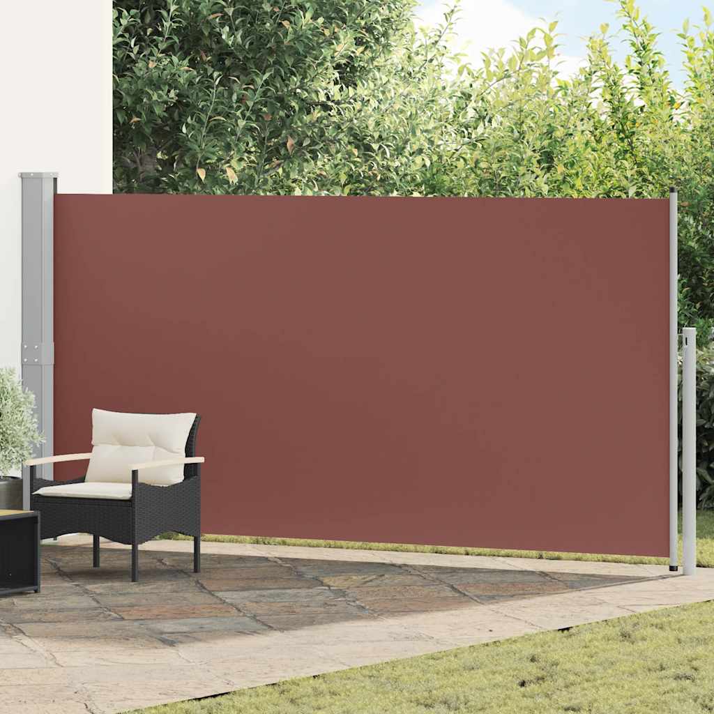 Toldo lateral retrátil 160 x 500 cm castanho