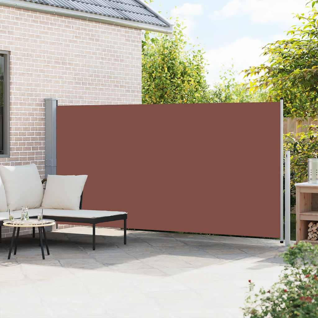 Toldo lateral retrátil 160 x 500 cm castanho