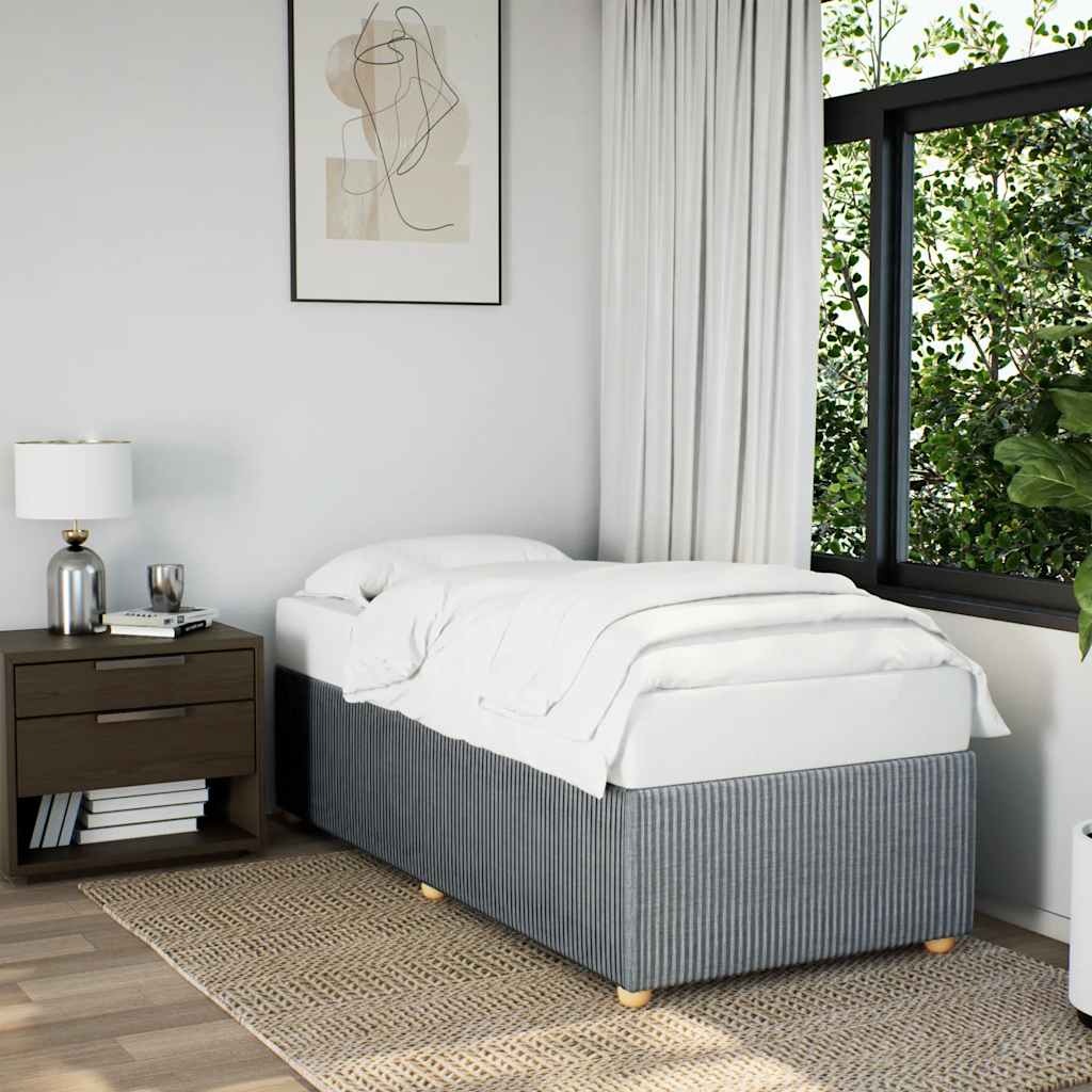 Estrutura de cama sem colchão 80x200 cm tecido cinzento-claro