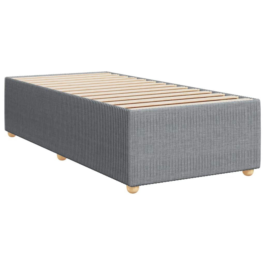 Estrutura de cama sem colchão 80x200 cm tecido cinzento-claro
