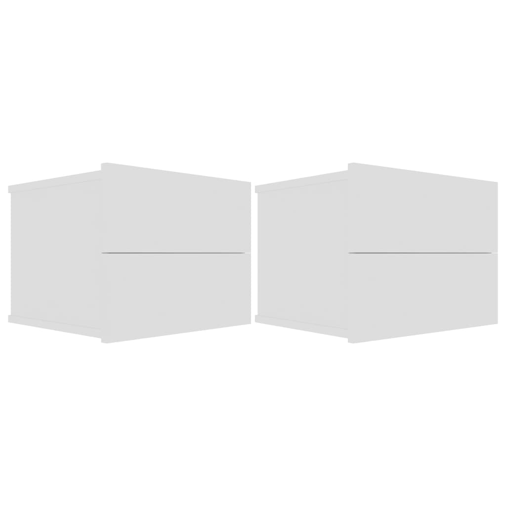 Mesas de cabeceira 2 pcs 40x30x30 cm derivados madeira branco