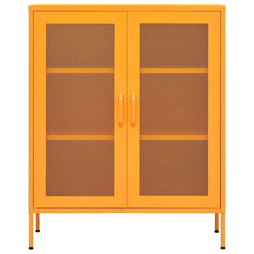 Armário de arrumação amarelo mostarda 80x35x101,5 cm aço
