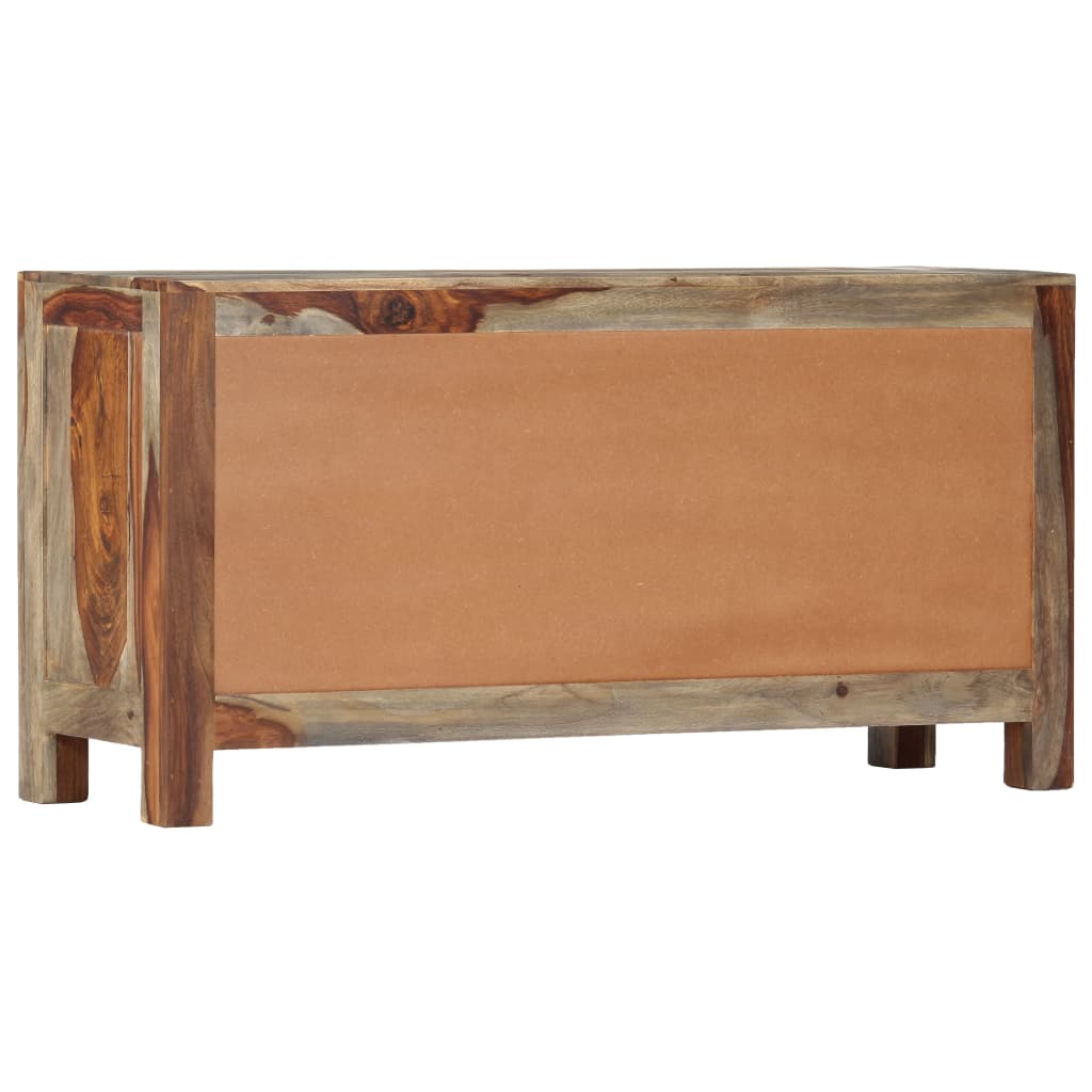 Aparador em madeira de acácia maciça 100x30x50 cm cinzento