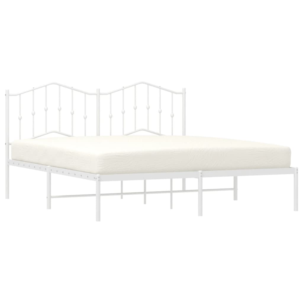 Estrutura de cama com cabeceira 160x200 cm metal branco